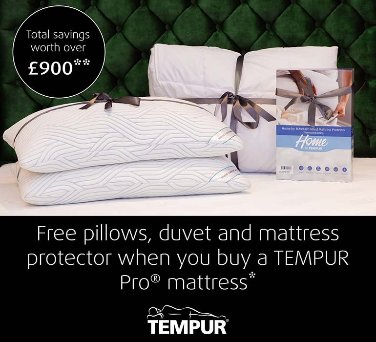 <p>Winter sale offer available from Tempur, receive a free Tempur Pillow, duvet and mattress protector when you buy a Tempur Pro Mattress. T&C's Apply. Come and Visit us in store to find out more.</p>
